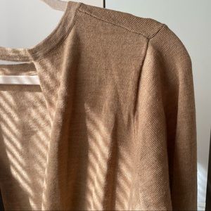 BCBG Max Azaria Beige Open Back Knit Sweater Top Size L